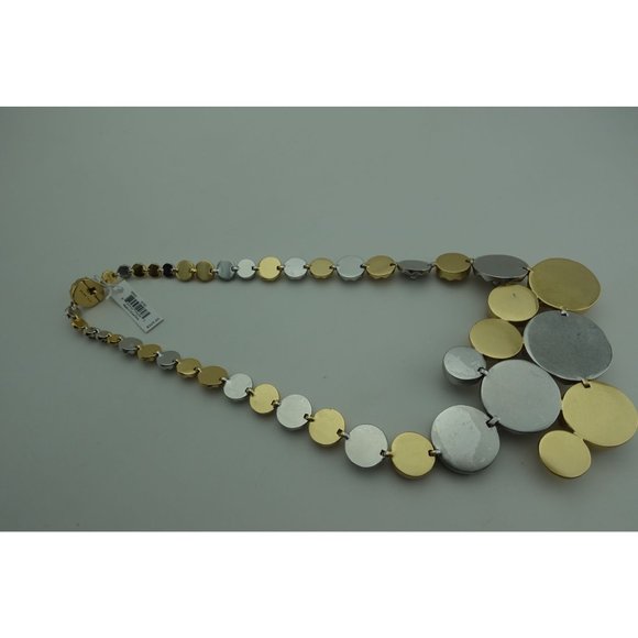 Coach CLUSTERED DAISY RIVET STATEMENT NECKLACE Silver Gold Retail 325 - Picture 2 of 6